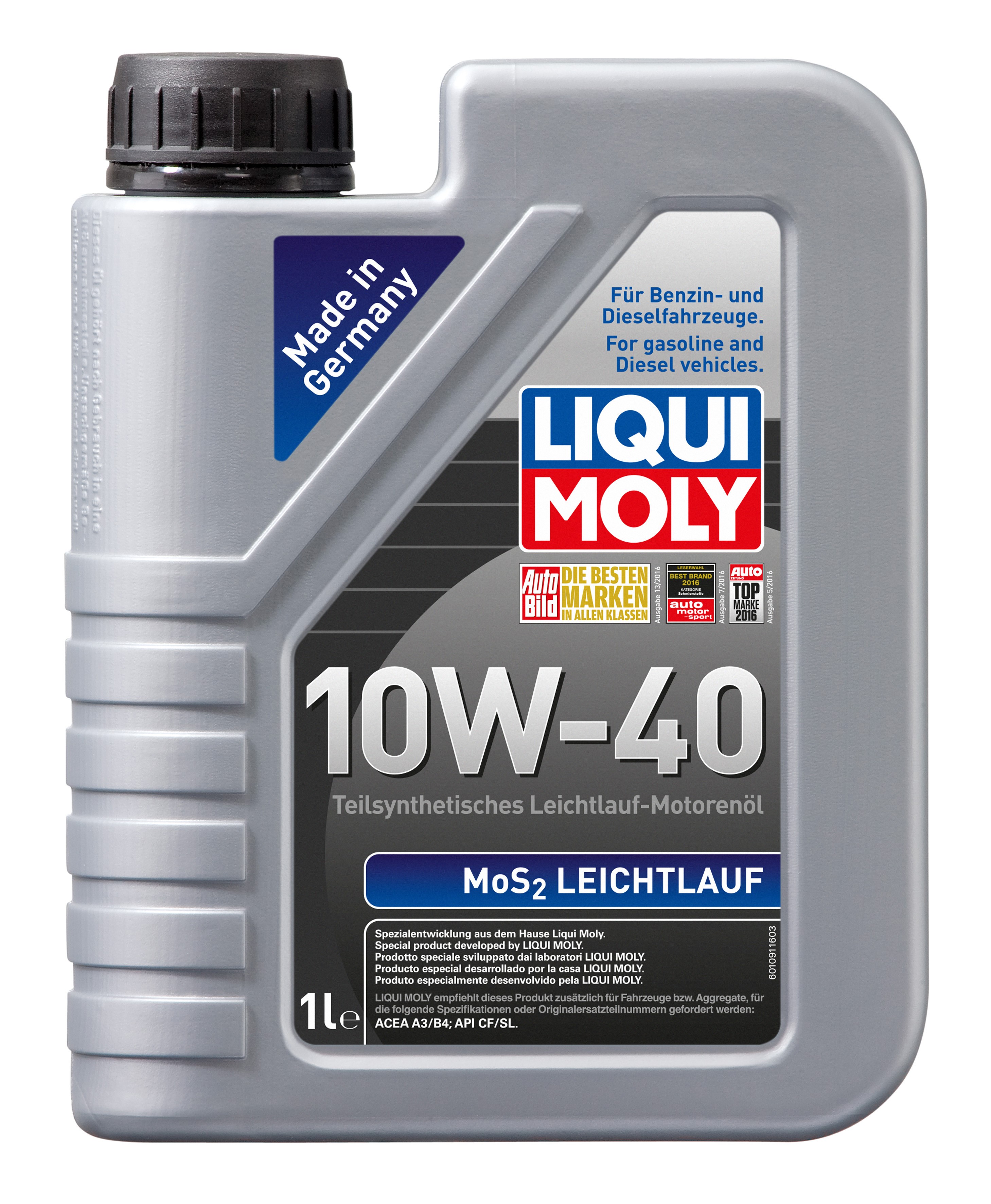 Масло моторное Liqui Moly MoS2, 10W40, полусинтетика , 1литр 1930