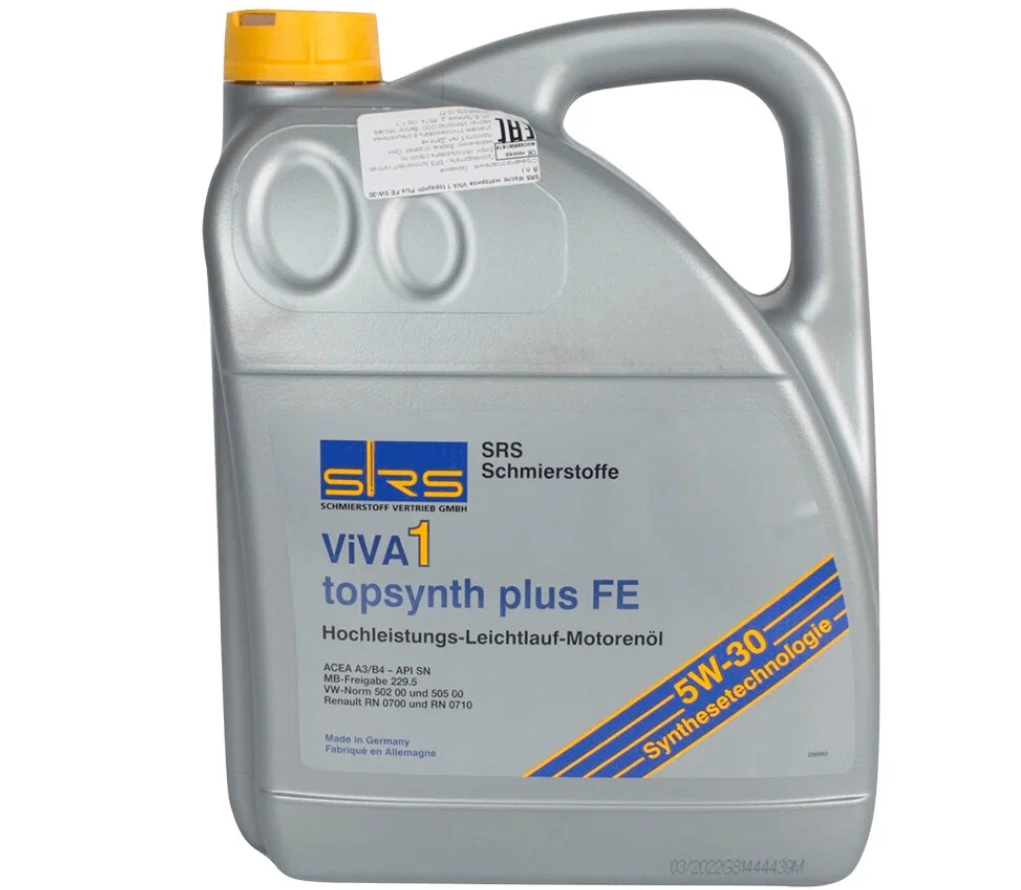 Масло моторное SRS VIVA 1 topsynth PLUS FE 5W30 синтетика, 5 литров 30902