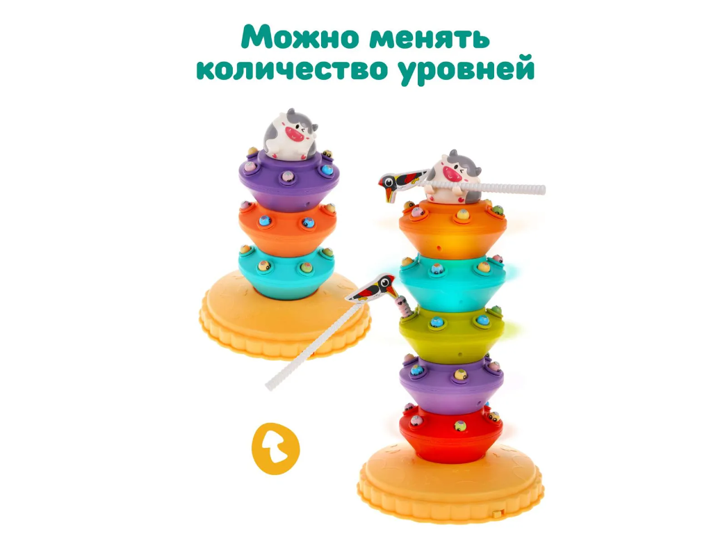 Игрушка звуковая развивающая Жирафики Коровка на ферме 939949