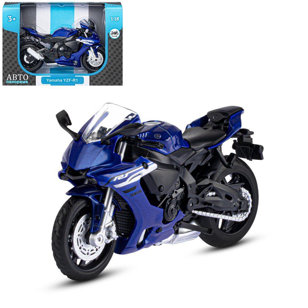 Мотоцикл Автопанорама 1:18 YAMAHA YZF-R1 синий JB1251570 АВТОПАНАРАМА