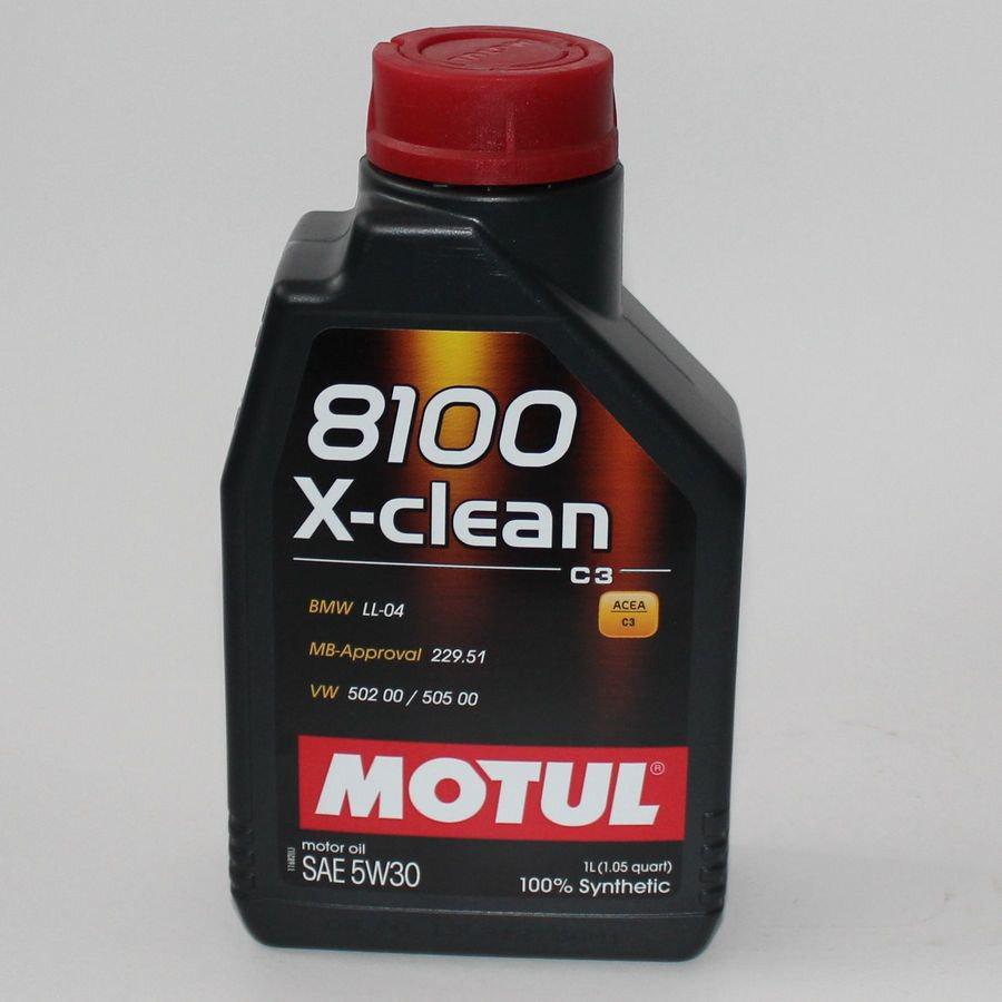 Масло моторное MOTUL 8100 X-clean + 5W30, C3 LL-04 / 229.31-229.51/  504-507/ A30, синтетика, 1 литр 102259/106376/111683