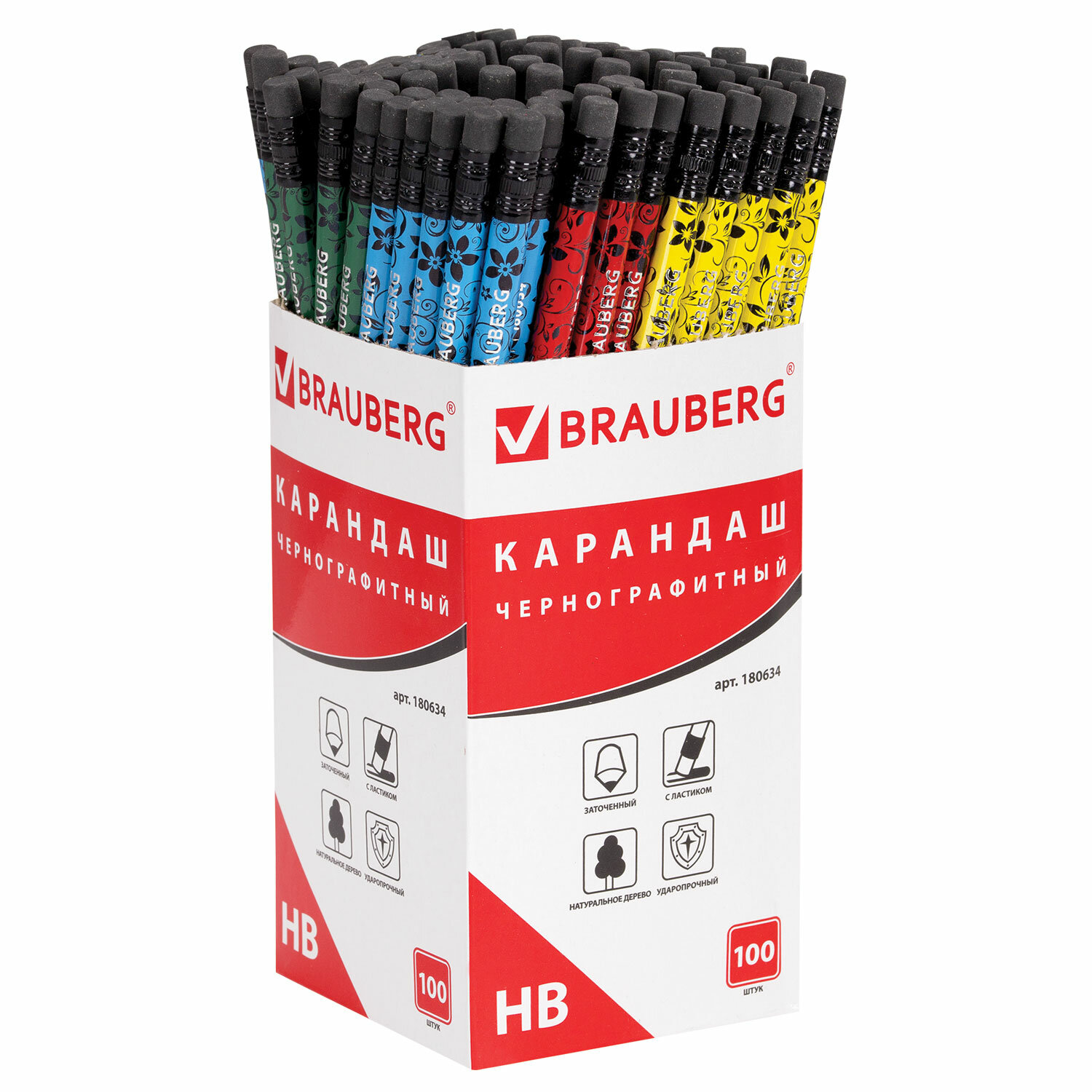 Карандаш чернографитный BRAUBERG, 1 шт., 