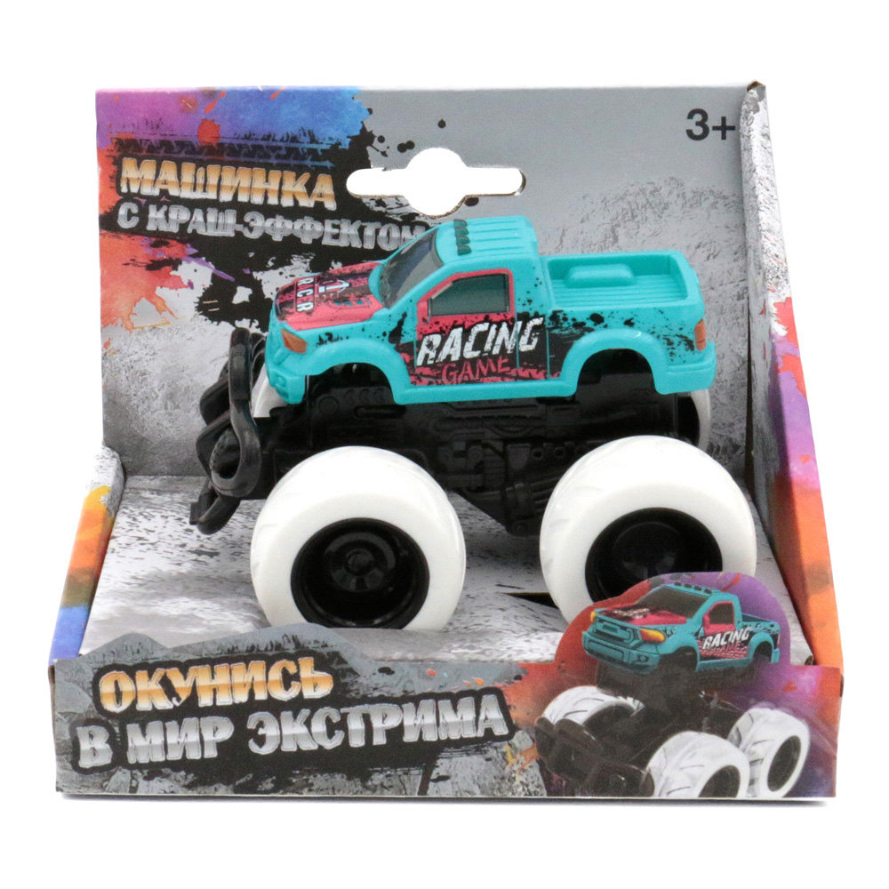 Машина Funky Toys с краш-эффектом, пул-бэк,голубая 60007