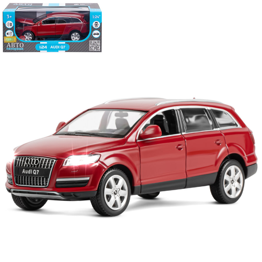 Машина Автопанорама 1:24 Audi Q7, бордовый JB1251130 АВТОПАНАРАМА