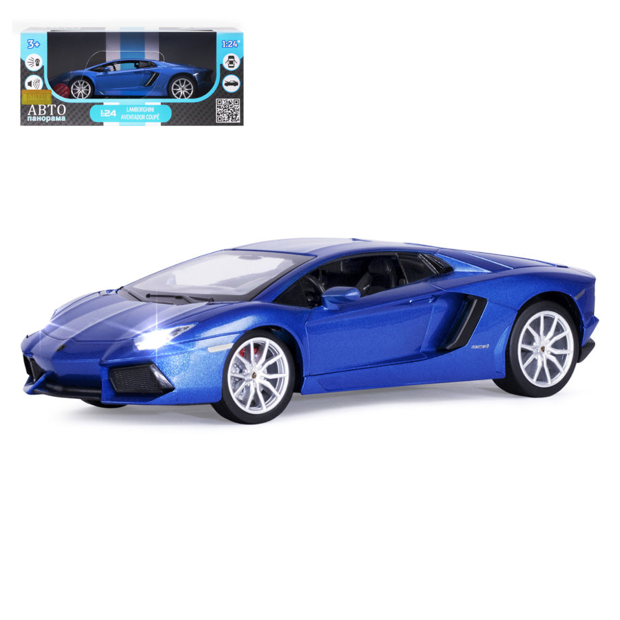 Машина Автопанорама 1:24 Lamborghini Aventador Coupé синий JB1251385  АВТОПАНАРАМА