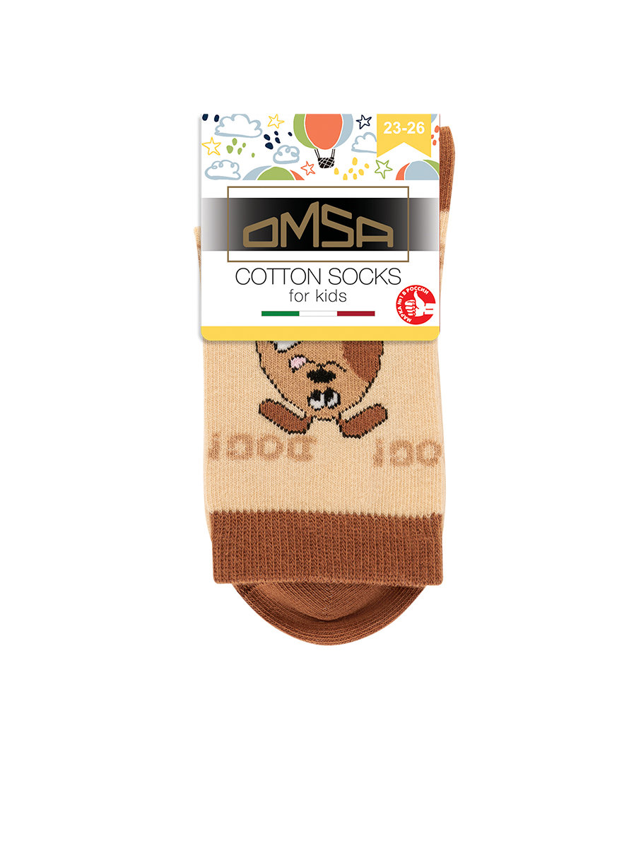 Носки детские OMSA kids (кот и пес) Beige 19-22 21P66