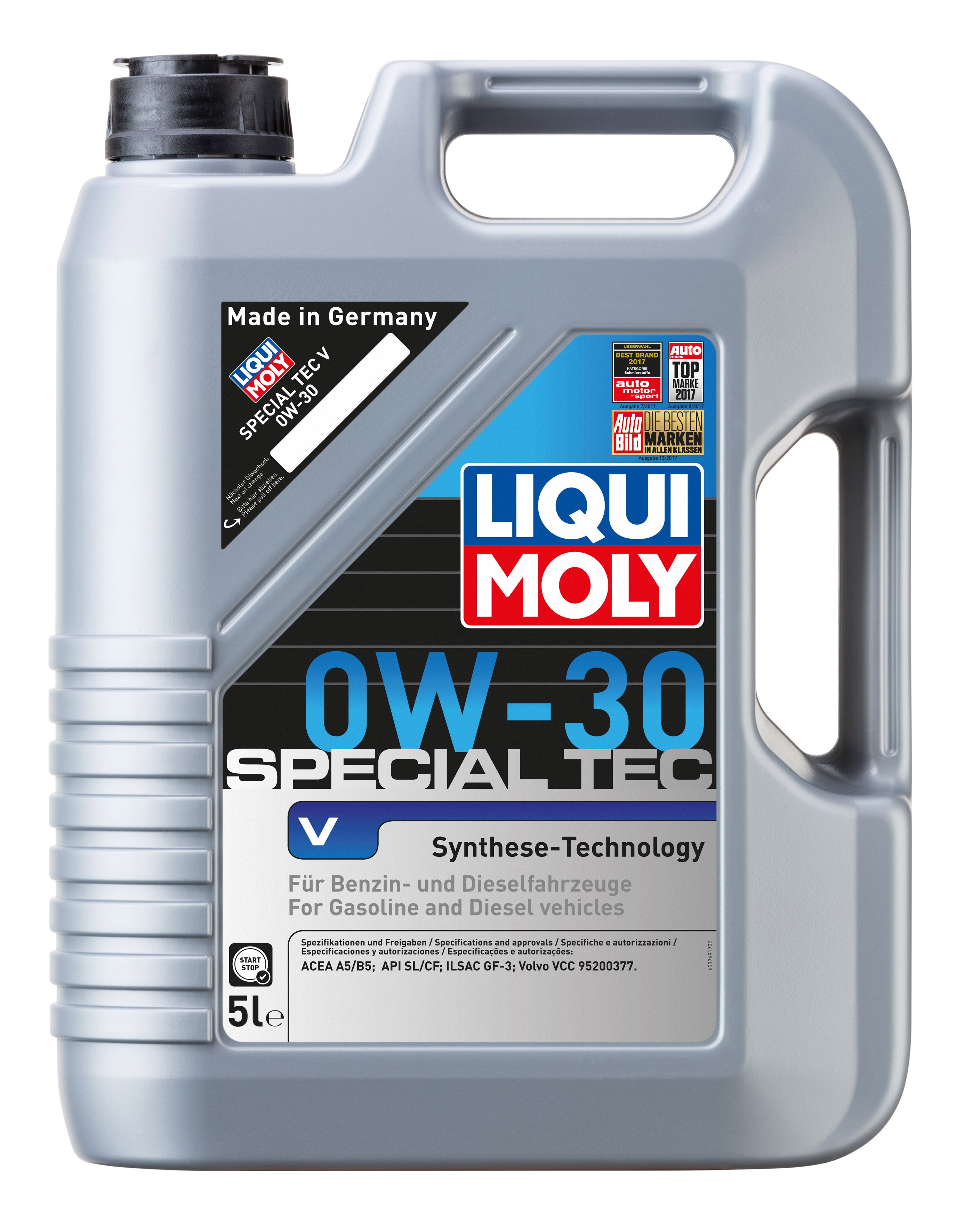 Масло моторное Liqui Moly Special Tec V 0W-30 ACEA A5-08/B5-08, синтетика,  5 литров 2853