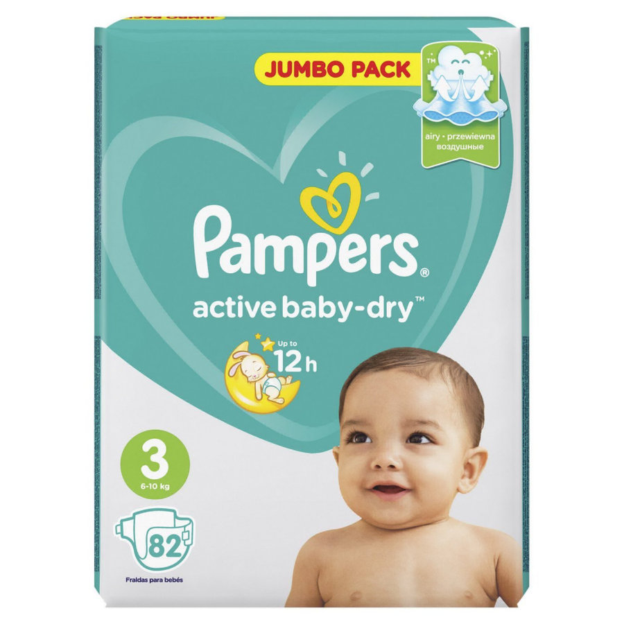 Подгузник Pampers 3 82шт Актив Беби Джамбо 6-10кг 4015400265085