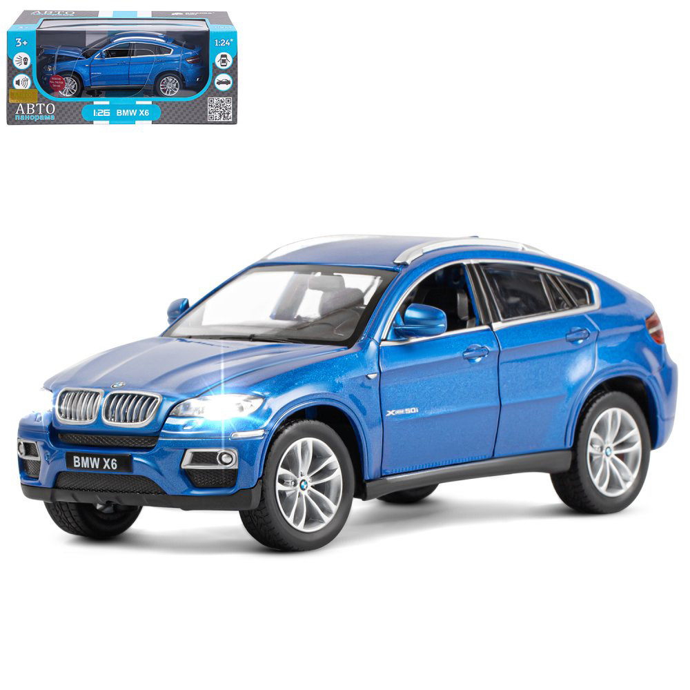 Машина Автопанорама 1:26 BMW X6 синий JB1200121 АВТОПАНАРАМА